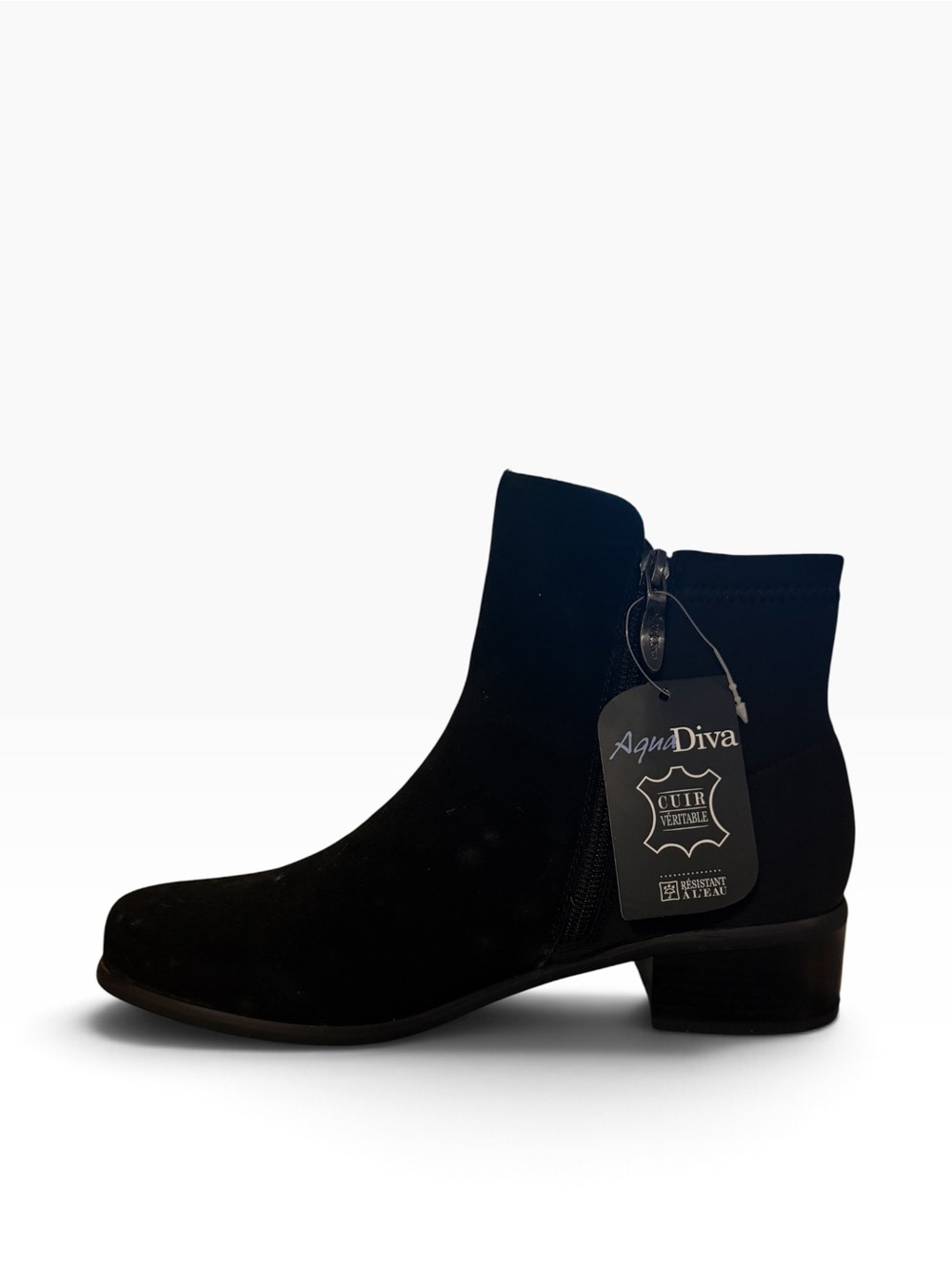 AquaDiva Wembley Women’s 9 EU 40 Black Suede Waterproof Ankle Boots ADTH005
